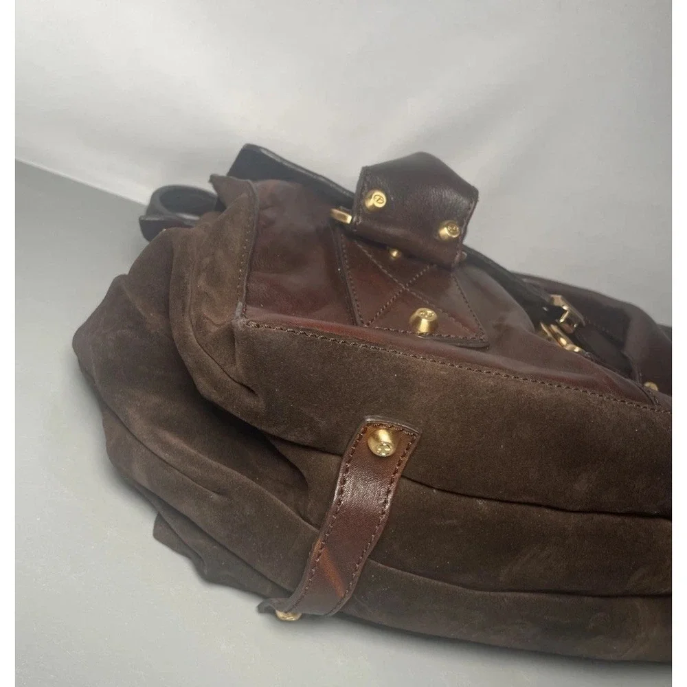 FRANCESCO BIASIA Large Leather Suede Handbag
